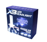 Комплект LED ламп AllLight X3 H4 50W 6000K 6000lm с радиатором и светофильтрами (3000K/8000K) (10354)