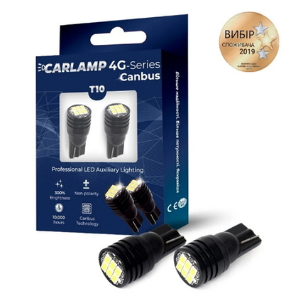Светодиодные лампы Carlamp W5W Canbus 6000 K для габаритов с обманкой (10560)