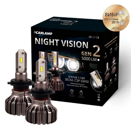 Светодиодные автолампы H7 Carlamp Led Night Vision Gen2 5000 Lm 5500 K (10582)