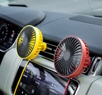 Вентилятор автомобильный Car Fan 4" USB 3 скорости с подсветкой yellow (11320)
