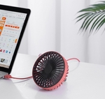 Вентилятор автомобильный Car Fan 4" USB 3 скорости с подсветкой yellow (11320)