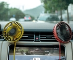 Вентилятор автомобильный Car Fan 4" USB 3 скорости с подсветкой yellow (11320)
