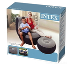 Надувное кресло Intex 68564-2, 130 х 99 х 76 см, с ручным насосом и подушкой, пуфик 64 х 28 см (11431)