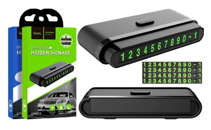 Автовизитка HOCO CPH19 One-click hidden signage Чёрный (11579)