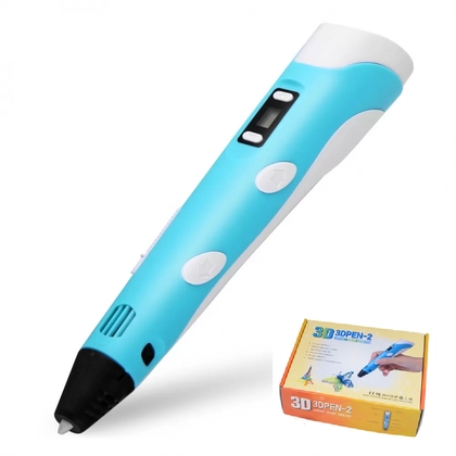 3D ручка 3D PEN-2 MyRiwell ORIGINAL с LCD дисплеем для 3Д рисования ребенку(с пластиком в комплекте) (11807)