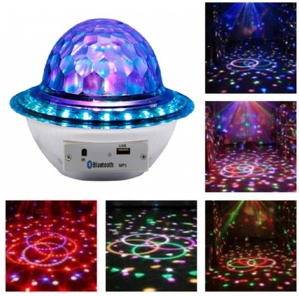 Диско лампа с пультом,USB входом Ufo Led Crystal Ball от сети 220В(11854)
