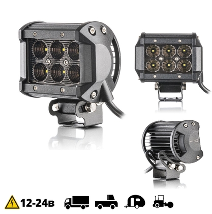 LED фара D18W Graphite,ближний свет, 95mm(12504)