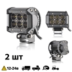 LED фары D18W Graphite,ближний свет, 95mm,2шт(12578)