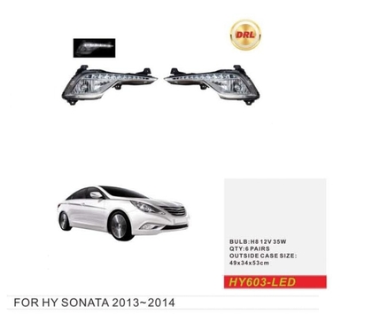 Фари додаткові Hyundai Sonata/2013-14/HY-603L/H8-12V35W+LED-4W/FOG+DRL (HY-603-LED 2в1)12628