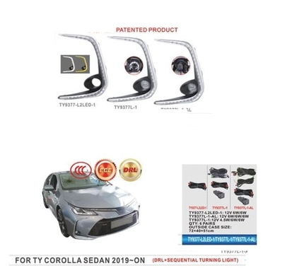 Фари додаткові Toyota Corolla SD 2018-/TY-9377L-1/H8-12V35W+DRL-6W/6W/FOG+DRL+TURN 12533