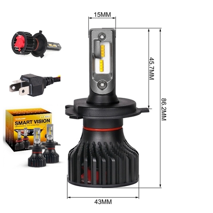 Світлодіодні автолампи H4 CARLAMP Smart Vision Led для авто 8000 Lm 4000 K (12679)