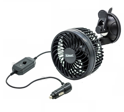 Автомобільний вентилятор у салон на присосці ELEGANT MAXI 12V 4,5" 11,5см(12858)