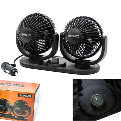Автомобільний вентилятор у салон  ELEGANT COMPACT MAXI 12V 4" 10см 10Вт(12864)