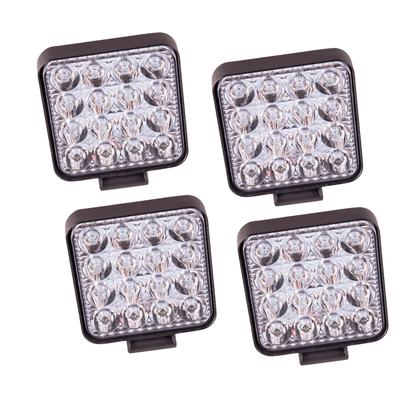 Комплект 4 LED фари 48W 16 діодів Мini 8.5 х 8.5 см(13075)