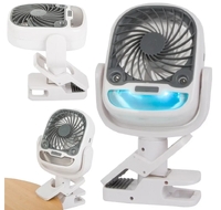 Настільний вентилятор, зволожувач повітря з роз'ємом, USB RGB 2в1(13125) 
