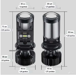 Світлодіодні лампи H4 лінзи LED Y-6  mini XS(80W)(13167) 