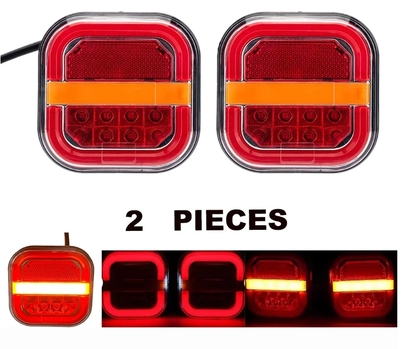 Комплект ліхтарів до причепу LED Neon 12-36V, 110x110x40мм (13201)