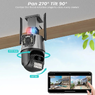 Вулична поворотна WIFI камера Dual Lens 8MP із сиреною(13222)