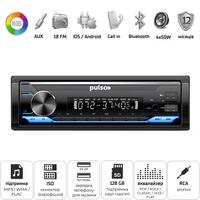 Автомагнітола Pulso 110311 1DIN з Bluetooth, RGB, 2 USB, FM, RCA, 4×50 Вт, LCD-дисплей(13353) 