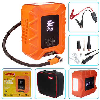 Компресор "VOIN" VC-345CL 4in1/14.8V/37.0wh/10000mAh/Бустер/Повербанк/Ліхтар(13359)