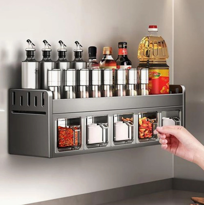 Алюмінієвий органайзер для спецій з 5 прозорими ємностями(13467)