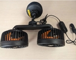 Автомобільний вентилятор StormPro Dual 13 см з USB-портами (12–24V, кріплення на присосках(13481)