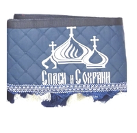 Шторы в грузовик Спаси и сохрани эко-кожа синий(11698)  