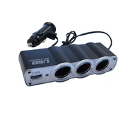 Разветвитель питания на 3 выхода+кабель+ USB 12V/ 1912 