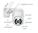 Вулична камера WiFi IP PTZ 360 з блоком живлення(13221)