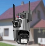 Вулична поворотна WIFI камера Dual Lens 8MP із сиреною(13222)