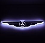 Емблема Mercedes з підсвіткою крила біла 24в(13045)