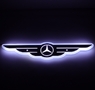 Емблема Mercedes з підсвіткою крила біла 24в(13045)