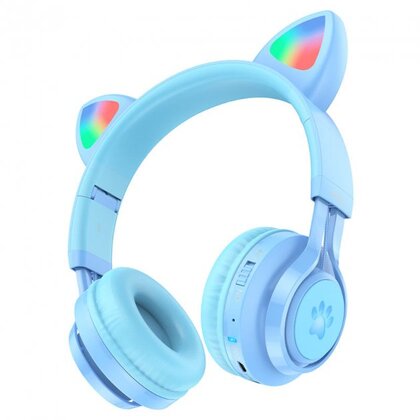 Навушники Bluetooth HOCO W39 Cat ear Блакитний(12778)