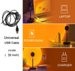 Проекционная лампа Sunset Lamp RGB c пультом, светильник заката/ рассвета, usb led (11674)