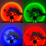 Проекционная лампа Sunset Lamp RGB c пультом, светильник заката/ рассвета, usb led (11674)