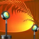 Проекционная лампа Sunset Lamp RGB c пультом, светильник заката/ рассвета, usb led (11674)