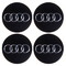Наклейки на колпаки, диам. 55 мм "AUDI" черные (4 шт) (D)