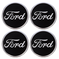 Наклейки на колпаки, диам. 90 мм "FORD" черные (4 шт) (D) 