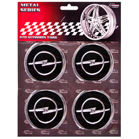 Наклейки на колпаки, диам. 90 мм "OPEL" черные (4 шт) (D) 