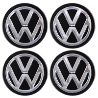 Наклейки на колпаки, диам. 90 мм "VOLKSWAGEN" черные (4 шт) (D) 