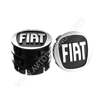Заглушка колесного диска Fiat 60x55  черный ABS пластик (4шт.) (50012) 
