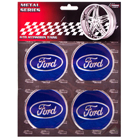 Наклейки на колпаки, диам. 55 мм "FORD" синие (4 шт) (K) 