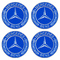 Наклейки на колпаки, диам. 90 мм "MERCEDES" синие с колоском (4 шт) (D)