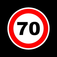 Наклейка знак "70" диам. 130мм/5907 