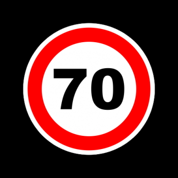 Наклейка знак "70" диам. 130мм/5907