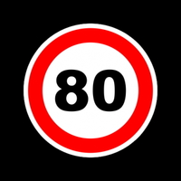 Наклейка знак "80" диам. 130мм/5908 