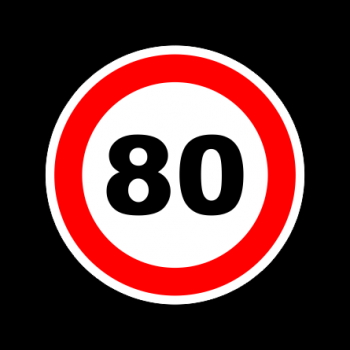 Наклейка знак "80" диам. 130мм/5908
