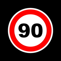 Наклейка знак "90" диам. 130мм/5909 
