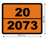 Информационная таблица опасного груза ADR "Редкий аммиак 20-2073 400х300мм(11681)