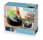 Надувное кресло Intex 66581-2, 112 х 109 х 69 см, с ручным насосом и подушкой, зеленое (11441)